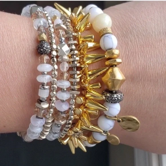 Stella & Dot | Retired Mixed Metal Bangle Wrap Keely Bracelet - Picture 3 of 8